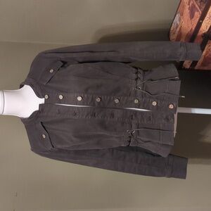 WHBM Olive colored denim jacket